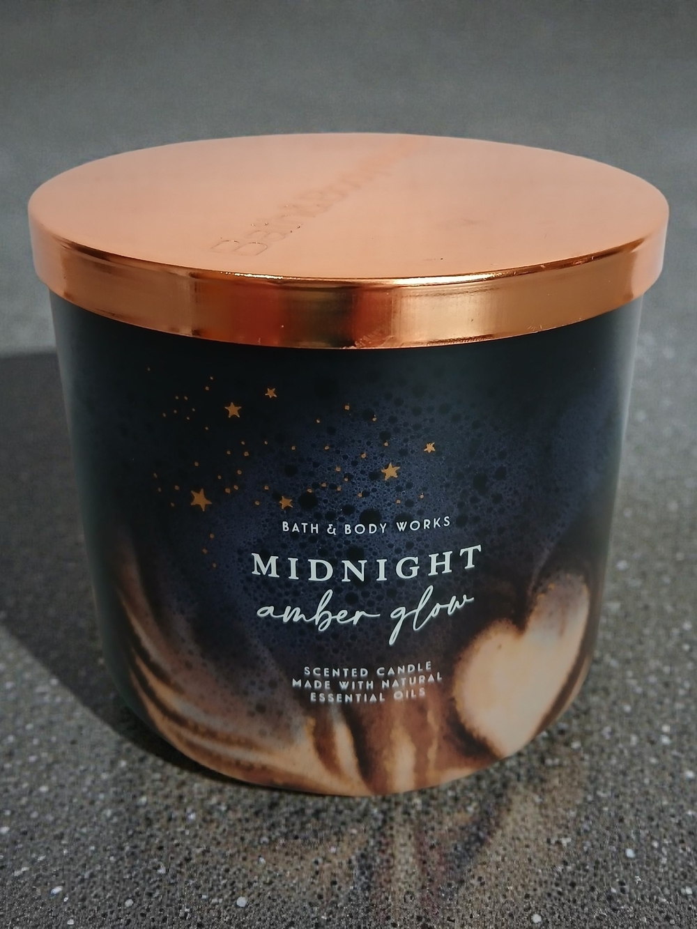 Bath & Body Works Midnight Amber Glow Candle - Black & Copper